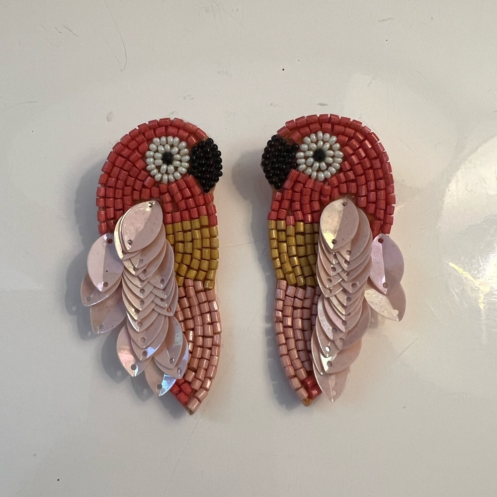 Beaded Parrott Earrings